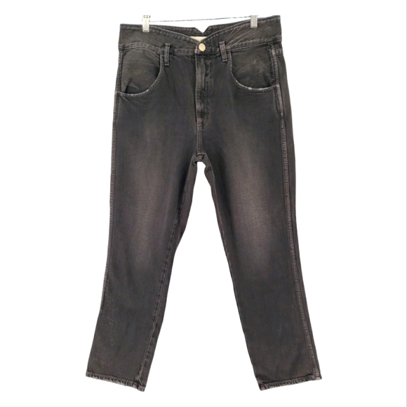 AMO Tulip Jean in Washed Black 100% Cotton Size 31 Ankle High Rise - Picture 1 of 10